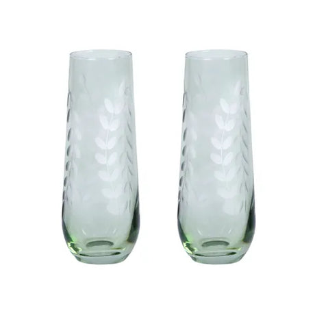 Coast to Coast Indigo S/2 Flutes 4.5x 16cm Green