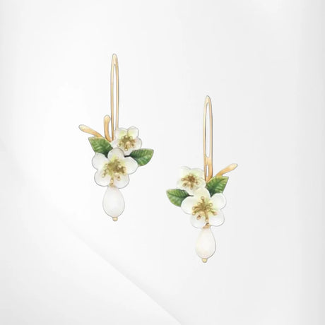 Franck Herval Hana Flower Medium Hook Earrings