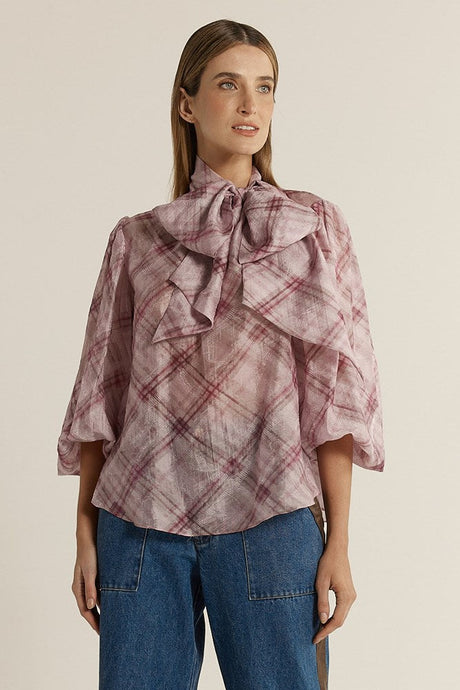 Eve Pussybow Blouse - Orchid Pink