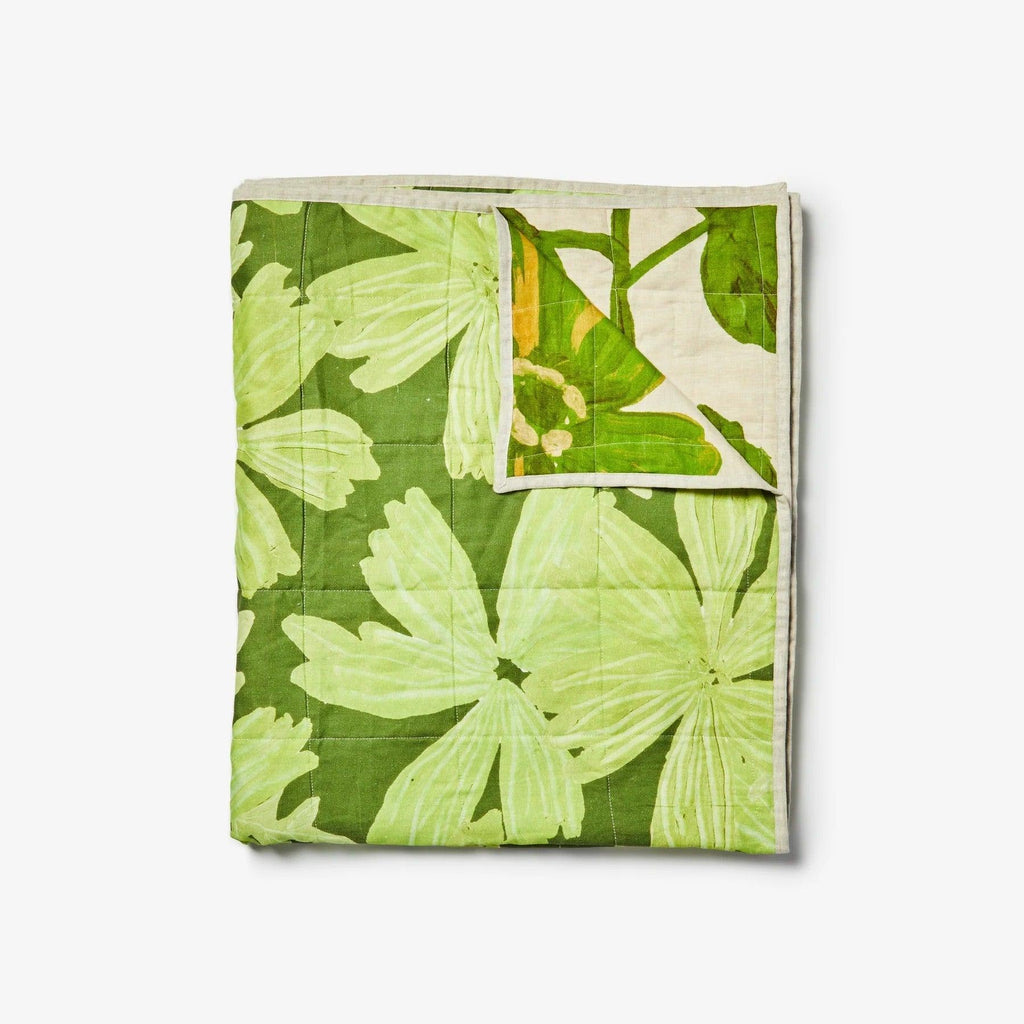 Bonnie and Neil Mave Rosetta Khaki Quilted Throw