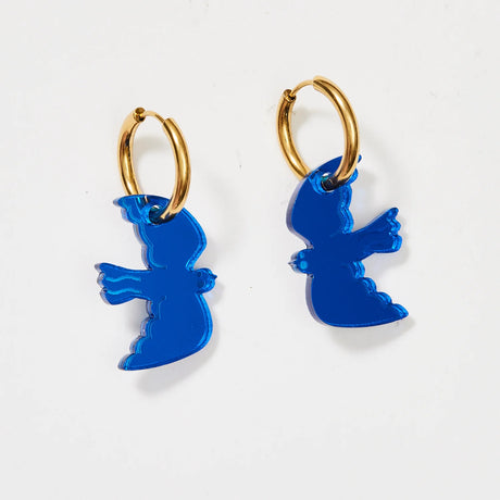Martha Jean Mini Bird Earrings Cobalt