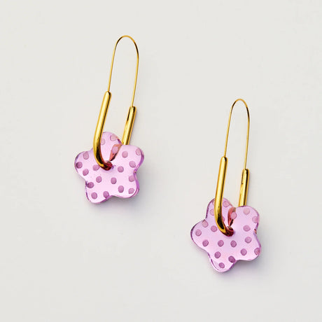 Martha Jean Dotty Flower Earrings Violet