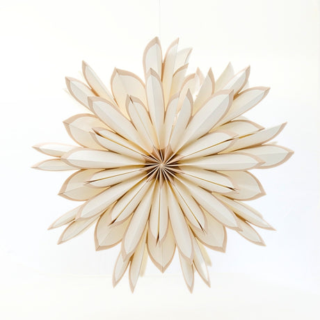 Nordic Rooms Paper Snowflake White w Flaxseed Edge 50cm