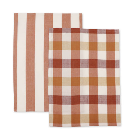 Waffle Terracotta Teatowel Pack 2