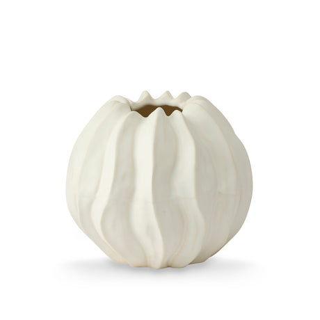 Porto Matte White Small Round Vase