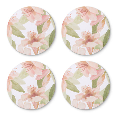 Rhododendron Round Hard Coaster Set 4