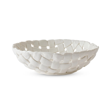 Madras Link Woven Ceramic White Bowl D26x3.8cm