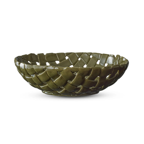 Madras Link Woven Ceramic Green Bowl D26x3.8cm