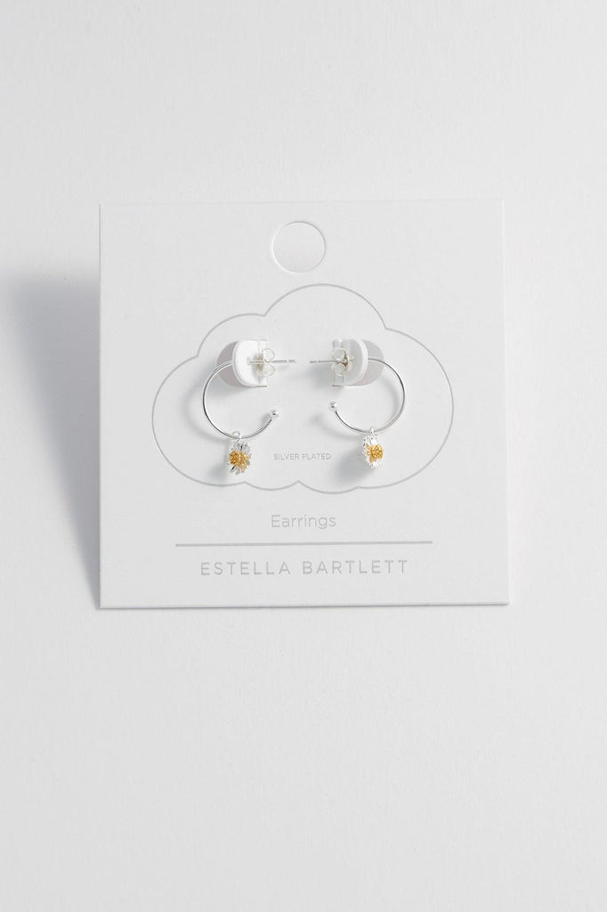 Estella Bartlett Mini Wildflower Hoop Drop Earrings SP