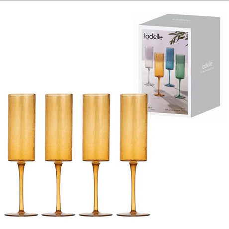 Ladelle Flynn 4pk Champagne Glass Amber