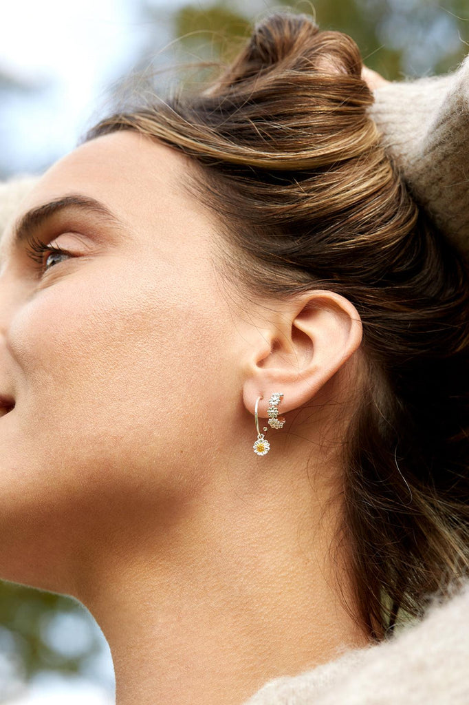 Estella Bartlett Mini Wildflower Hoop Drop Earrings SP