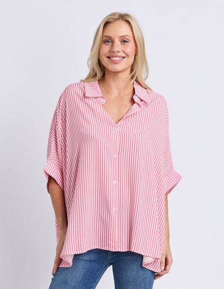 Elm Lifestyle Luna Shirt - Pink Lemonade Stripe