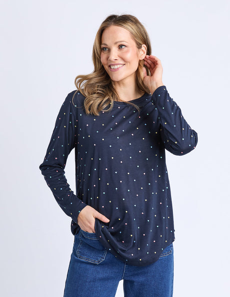 Kaja LS Tee - Navy Spot