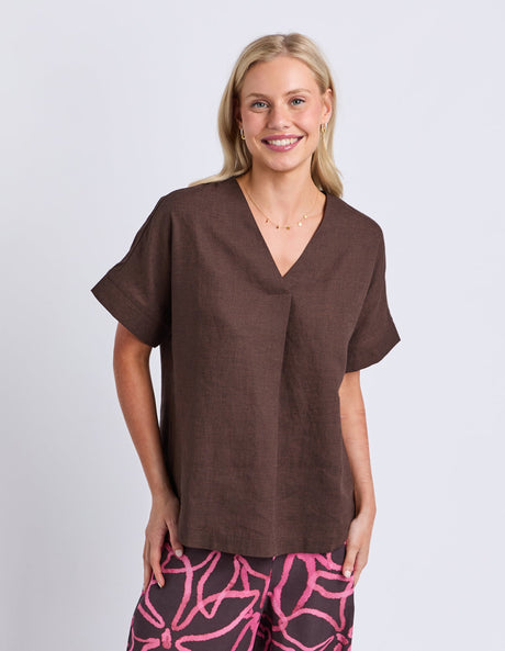 Elm Lifestyle Wander Top - Chocolate