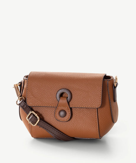 Beetle Leather Cross Body Bag - Tan