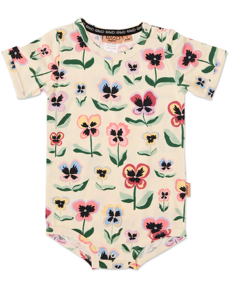 Pretty Pansy Organic Short Sleeve Romper