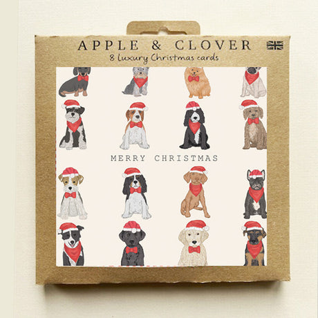 Dogs Square Xmas Card Pack x8