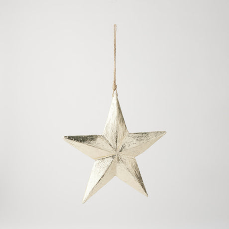 Pilbeam Living Star Paper Mache Hanging Ornament Small