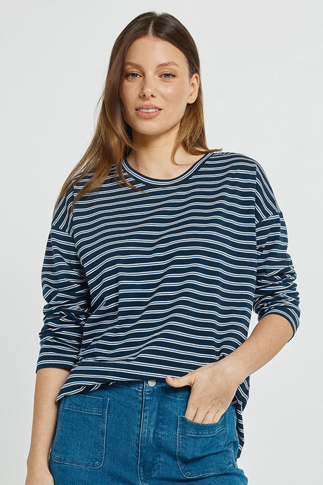 Betty Basics Vienna Tee Navy/White/Blue Stripe