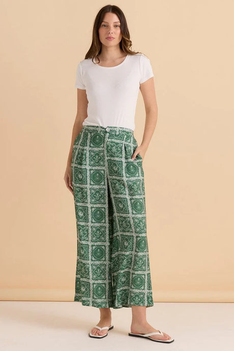 Betty Basics Pearl Polazzo Pant - Floral Tile
