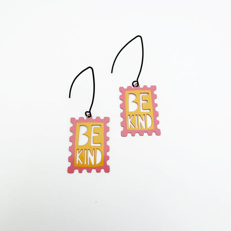 Be Kind earrings in Pink & Yellow