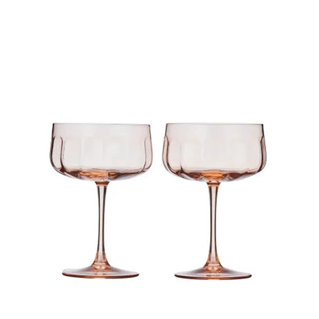 Coast to Coast Studio S/2 Glass Coupe Peach