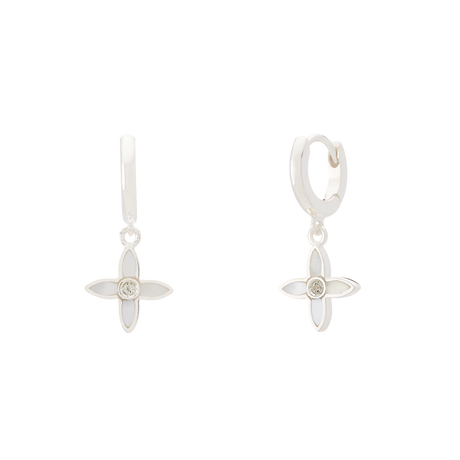 Desert Flower Huggie Sterling Silver