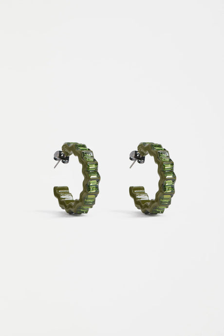 Elk Jolle Hoop Earring - Dark Olive