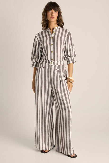 Fate + Becker Saskia Pant - Brown Stripe