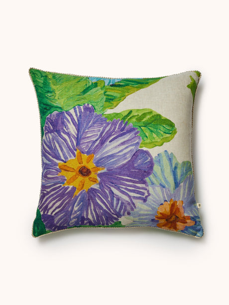 Jardin Blue 60cm Linen Cushion