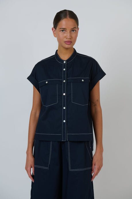 OJ Naturals Poplin Top - Ink