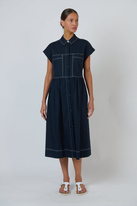 OJ Naturals Poplin Dress - Ink