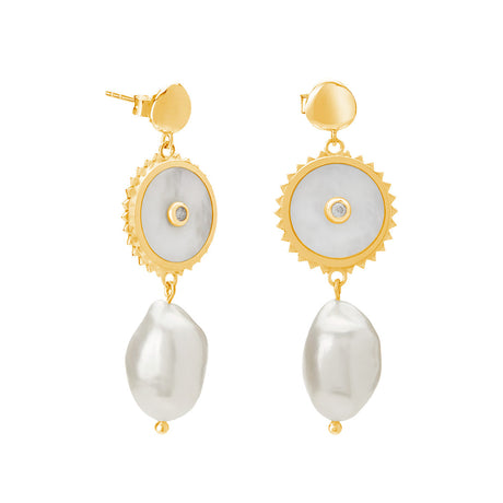 Halcyon Manifest Earrings Yellow Gold Plate