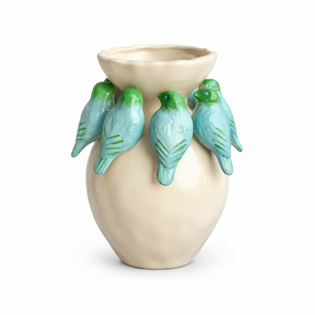 Blue Green Bird Vase