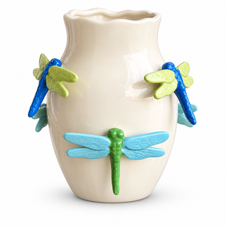 Dragonfly Vase Blue Green