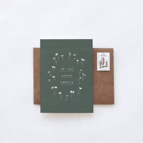 In the Daylight To the Happy Couple Flowers Greeting Card
