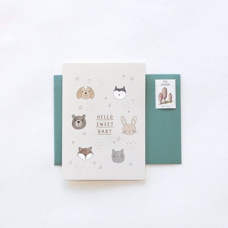 In the Daylight Sweet Baby Animals Greeting Card
