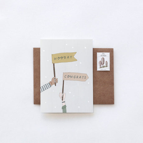 In the Daylight Hooray Congrats Flags Greeting Card