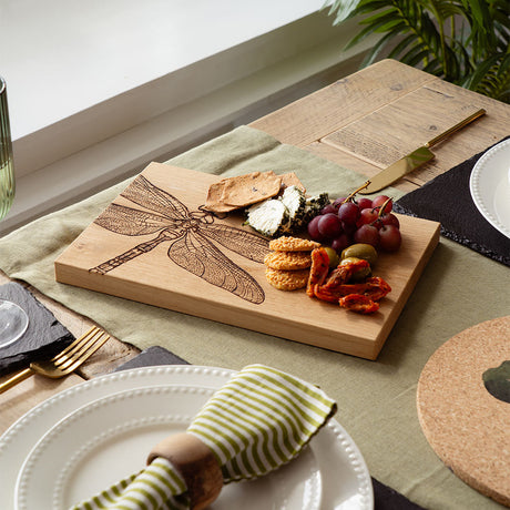 Oak Serving Board 30cm - Dragonfly