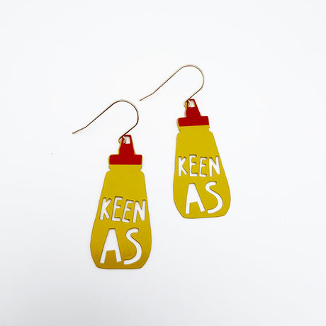 Keen As earrings in Mustard & Red