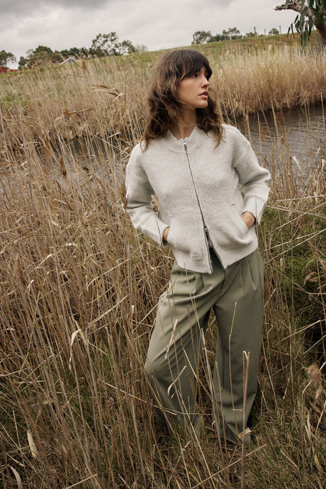 Lumi Zip Jumper - Snow Marle