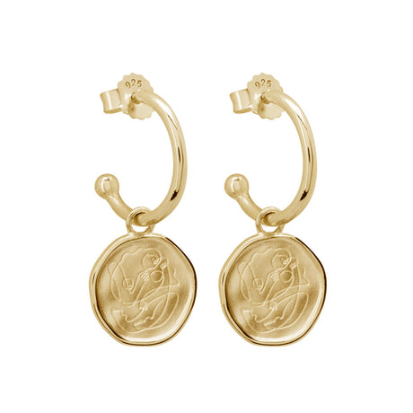 Motherhood Hoop Earrings Gold Plate