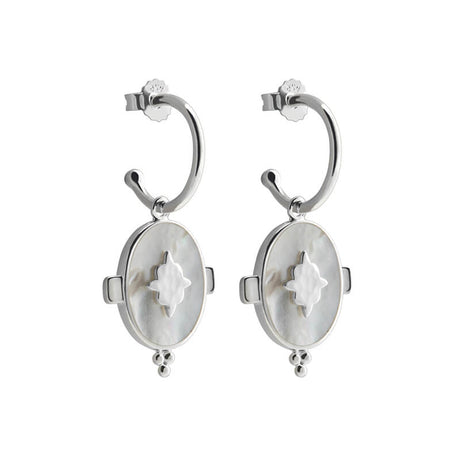 Oval Earrings with Mother of Pearl Sterling Silver