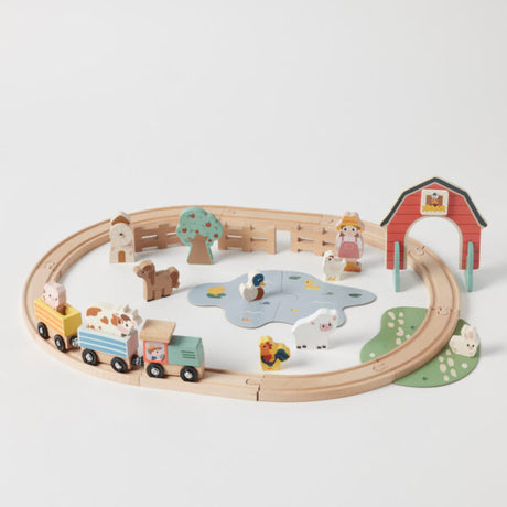 Pilbeam Living Wooden Farm Train Set