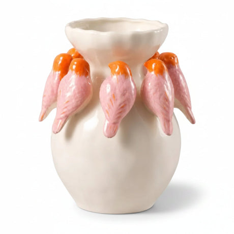 Pink Orange Bird Vase