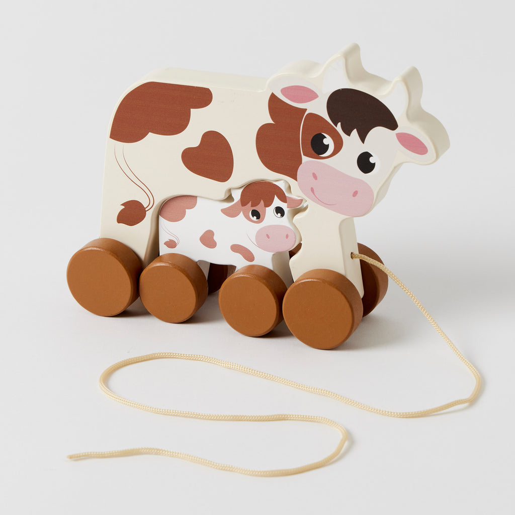 Pilbeam Living Pull Along Cow and Baby