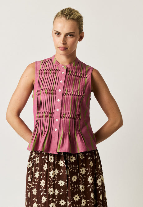 Nancy Bird Agnes Top - Bottlebrush Stripe
