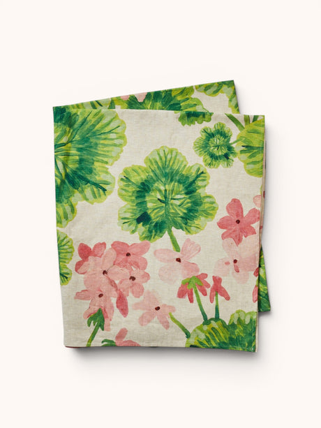 Geranium Multi Linen Tablecloth Large 350x170cm