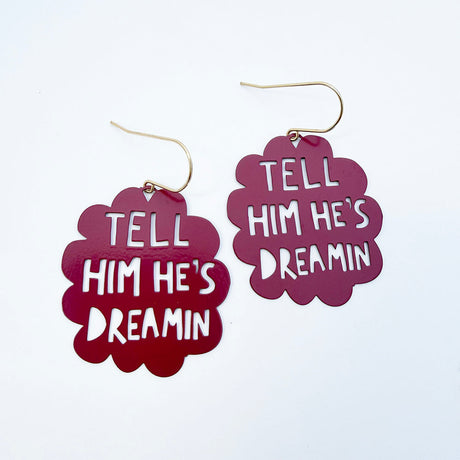 Tell Him He's Dreamin earrings in Wine