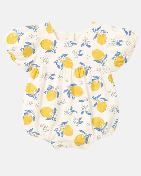 Toshi Baby Romper Arcadia Lemonade Cream